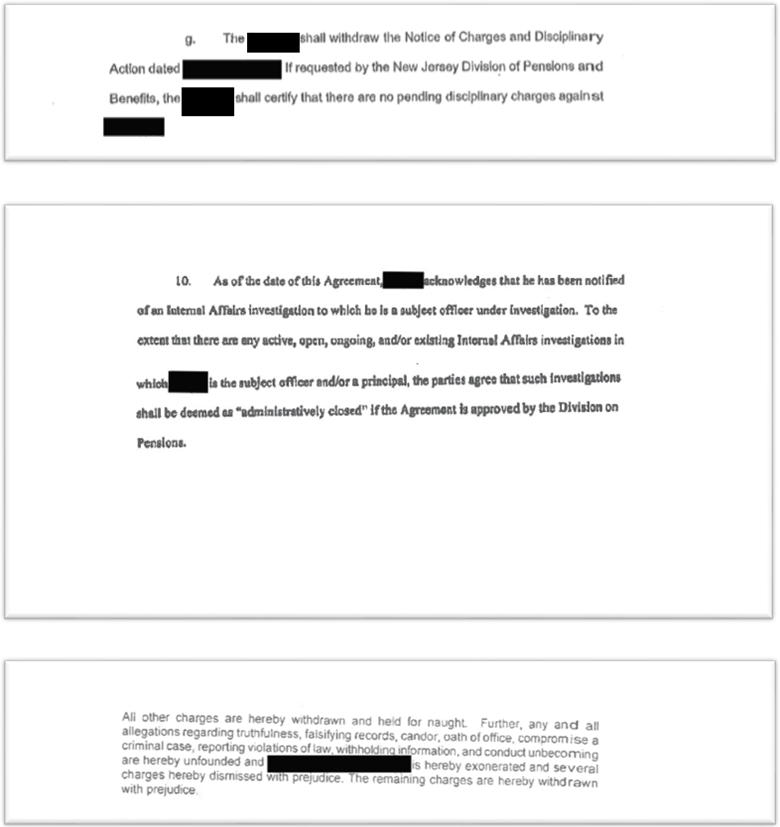 Settlement Agreement Excerpts - Withdrawing/Administratively Closing Discipline and Avoiding Findings of Dishonesty or Lack of Candor